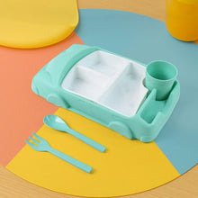 Kid's Car Shaped Plates Cup / Lunch Box Dinnerware (4 Pcs Set / 1000 ML Lunch Box)