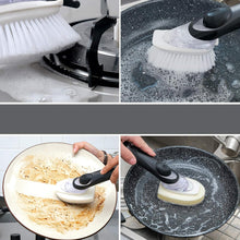 Ergonomic Soap Dispensing Dish Brush with Holder