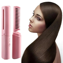 Rechargeable Mini Hair Straightener,  Three Temperature Adjustments Flat Iron Comb (1 Pc)