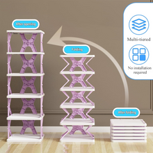 Foldable Shoe Rack (1 Pc, 8 Layers): Space-Saving, Entryway Storage