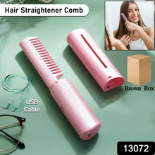 Rechargeable Mini Hair Straightener,  Three Temperature Adjustments Flat Iron Comb (1 Pc)