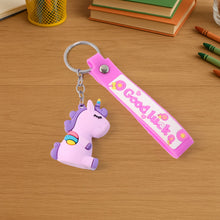 Cute Cartoon Silicone 3D Key Chain with Metal Hook & Strap (Pack of 1)
